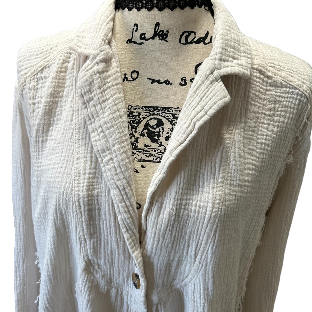 Free People Cream Button Down Shirt - Picture 2 of 10